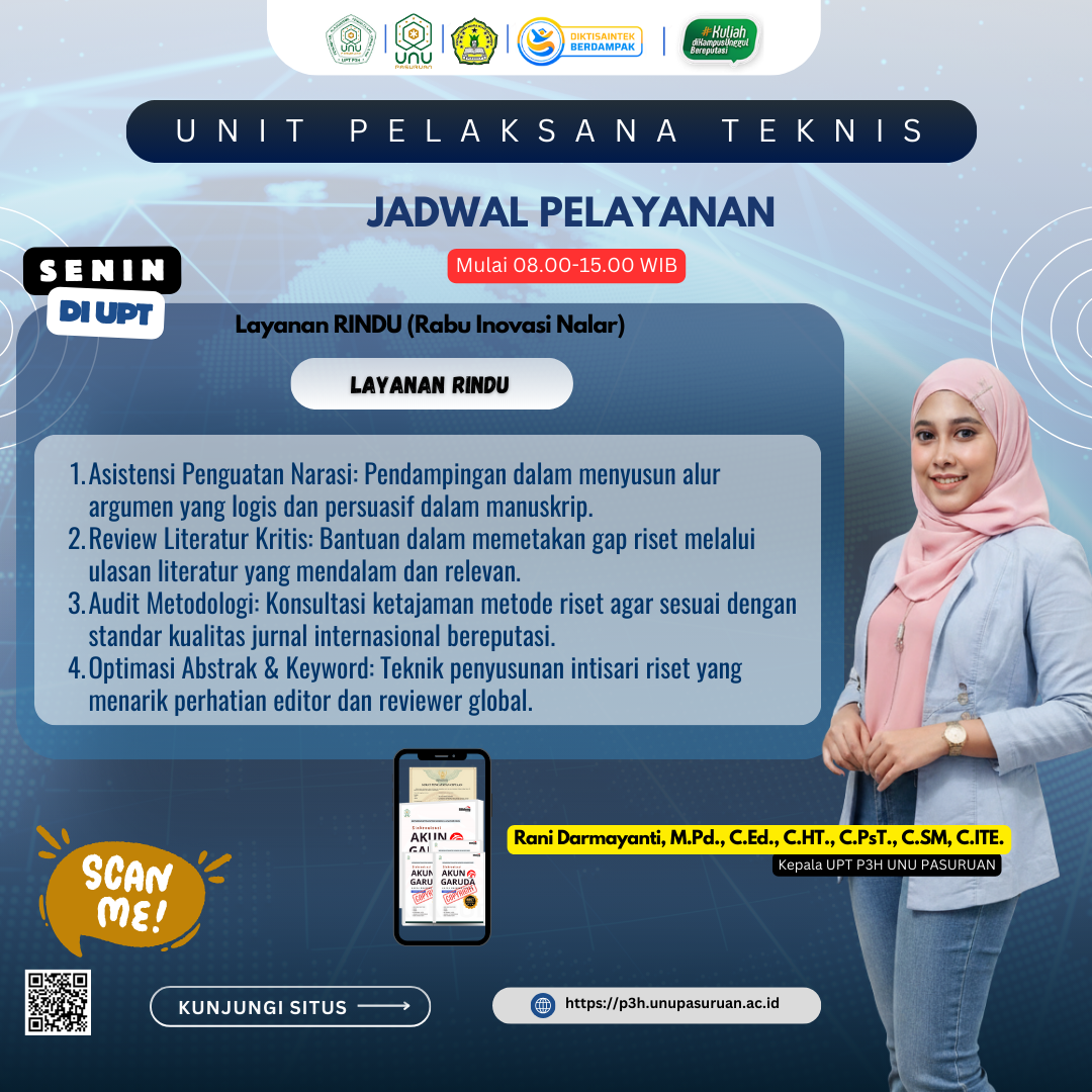 Layanan RINDU (Rabu Inovasi Nalar): UPT P3H Pasuruan Luncurkan Akselerasi Jurnal Bereputasi
