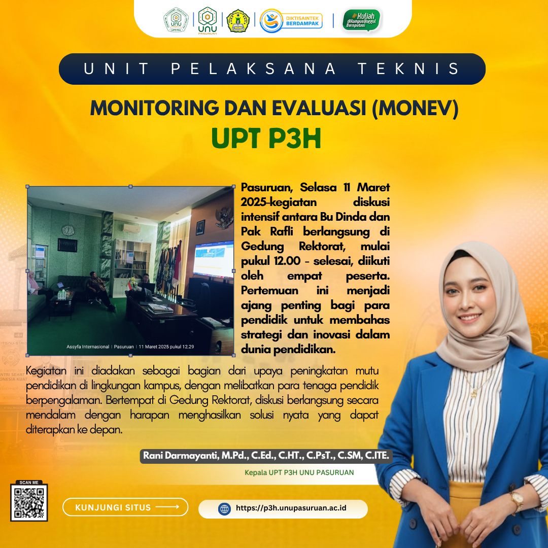 Monitoring dan Evaluasi (MONEV)- UPT P3H