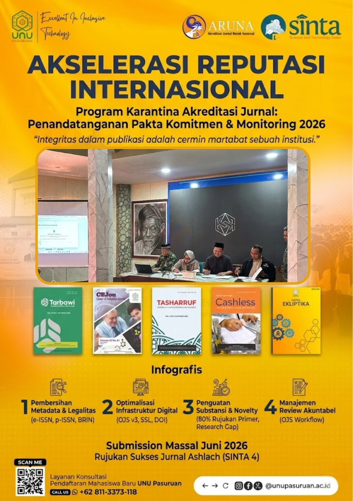 Percepat Akreditasi, Empat Editor in Chief Jurnal UNU Pasuruan Sepakati Program "Karantina Pemberkasan