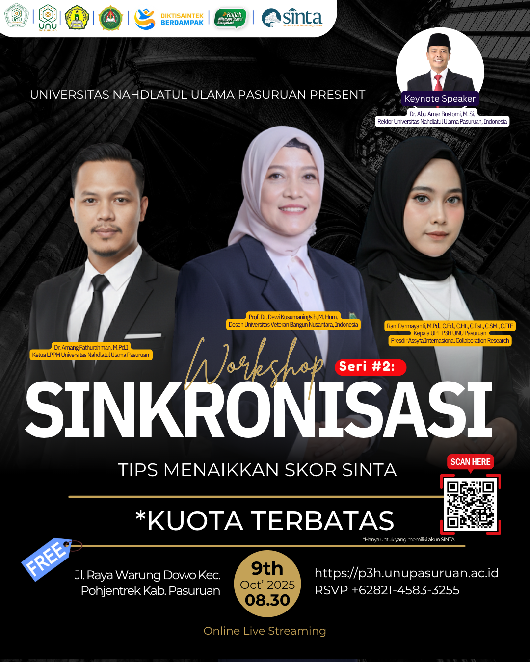 Skor SINTA Stagnan? UNU Pasuruan Bongkar Rahasianya dalam Workshop Sinkronisasi Eksklusif! Daftar Sekarang, Kuota Terbatas!