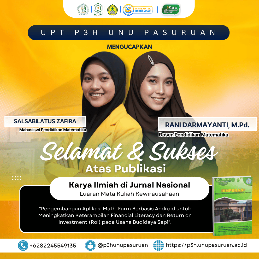 Inovasi Math-Farm: Mahasiswi UNU Pasuruan Digitalisasi Kalkulasi ROI Budidaya Sapi di Jurnal Himpunan