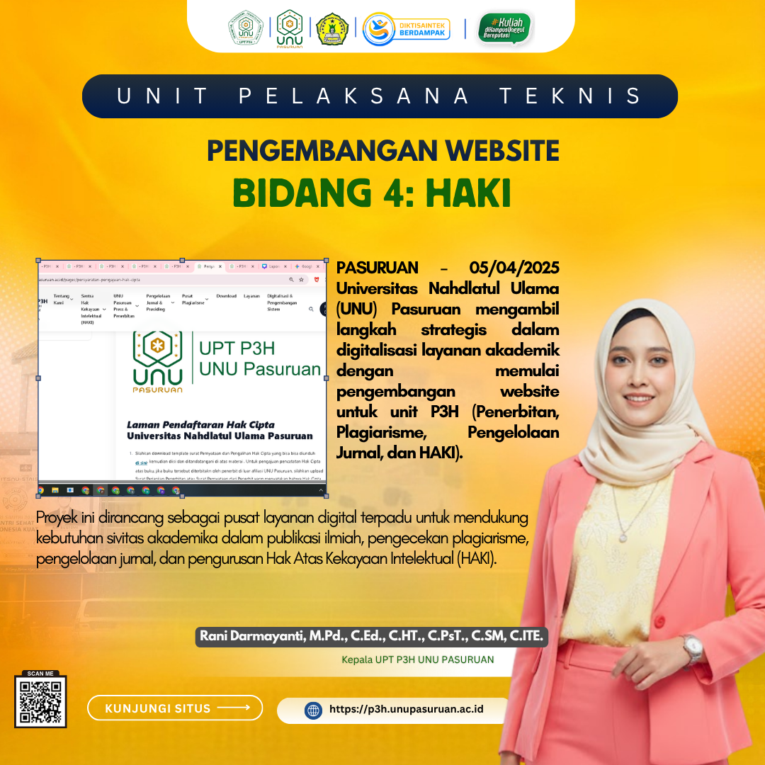 Website P3H untuk Penerbitan dan HAKI Masuki Tahap Pengembangan Inti