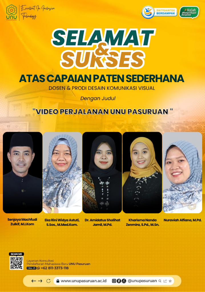Abadikan Transformasi Sejarah, Tim Dosen DKV UNU Pasuruan Raih Paten Sederhana Inovasi Audiovisual