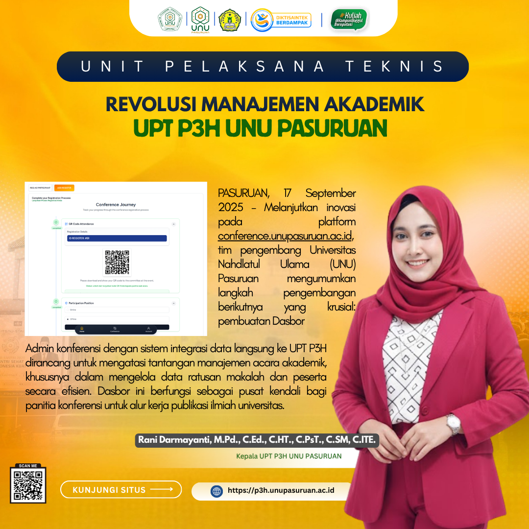 Revolusi Manajemen Akademik: UNU Pasuruan Kembangkan Dasbor Konferensi Terintegrasi dengan UPT P3H