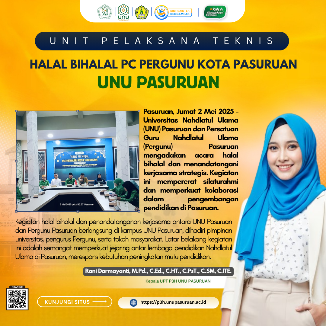 UNU Pasuruan dan Pergunu Kota Pasuruan Perkuat Sinergi Melalui Kerjasama dan Halal Bihalal 2025