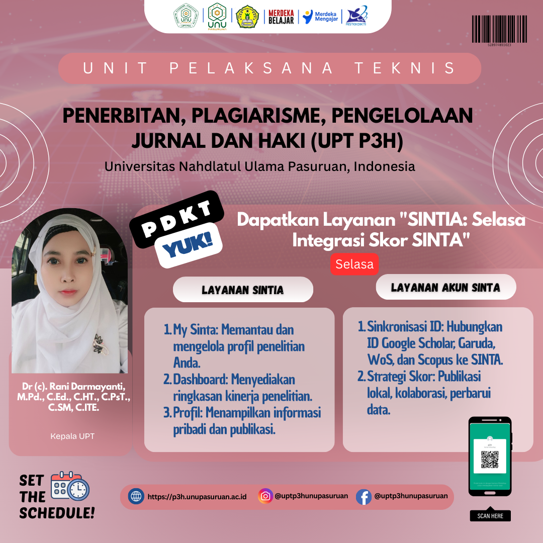 Laporan Sinkronisasi SINTA UPT P3H UNU Pasuruan