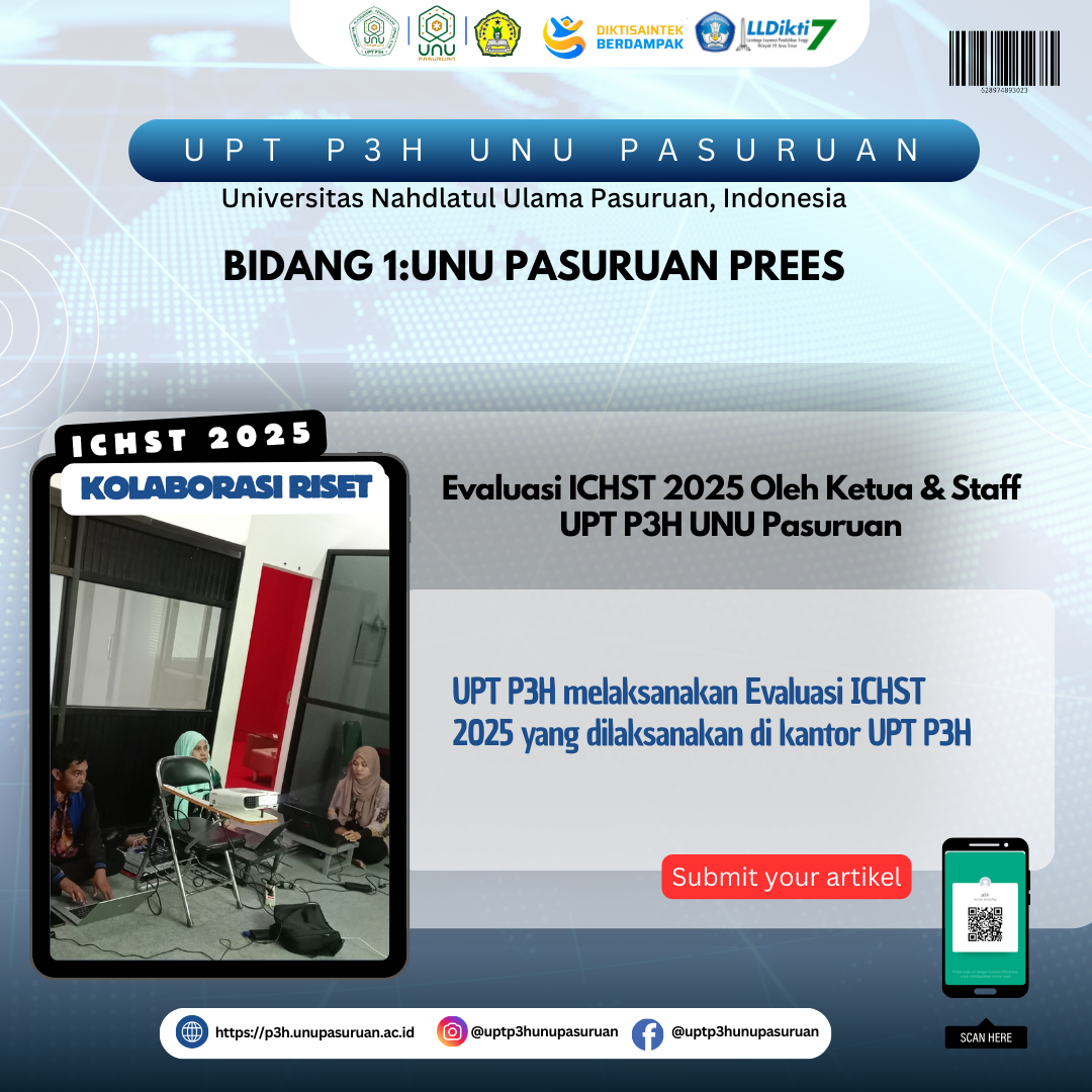 Rapat Evaluasi ICHST 2025 oleh Ketua dan Staff UPT P3H UNU Pasuruan