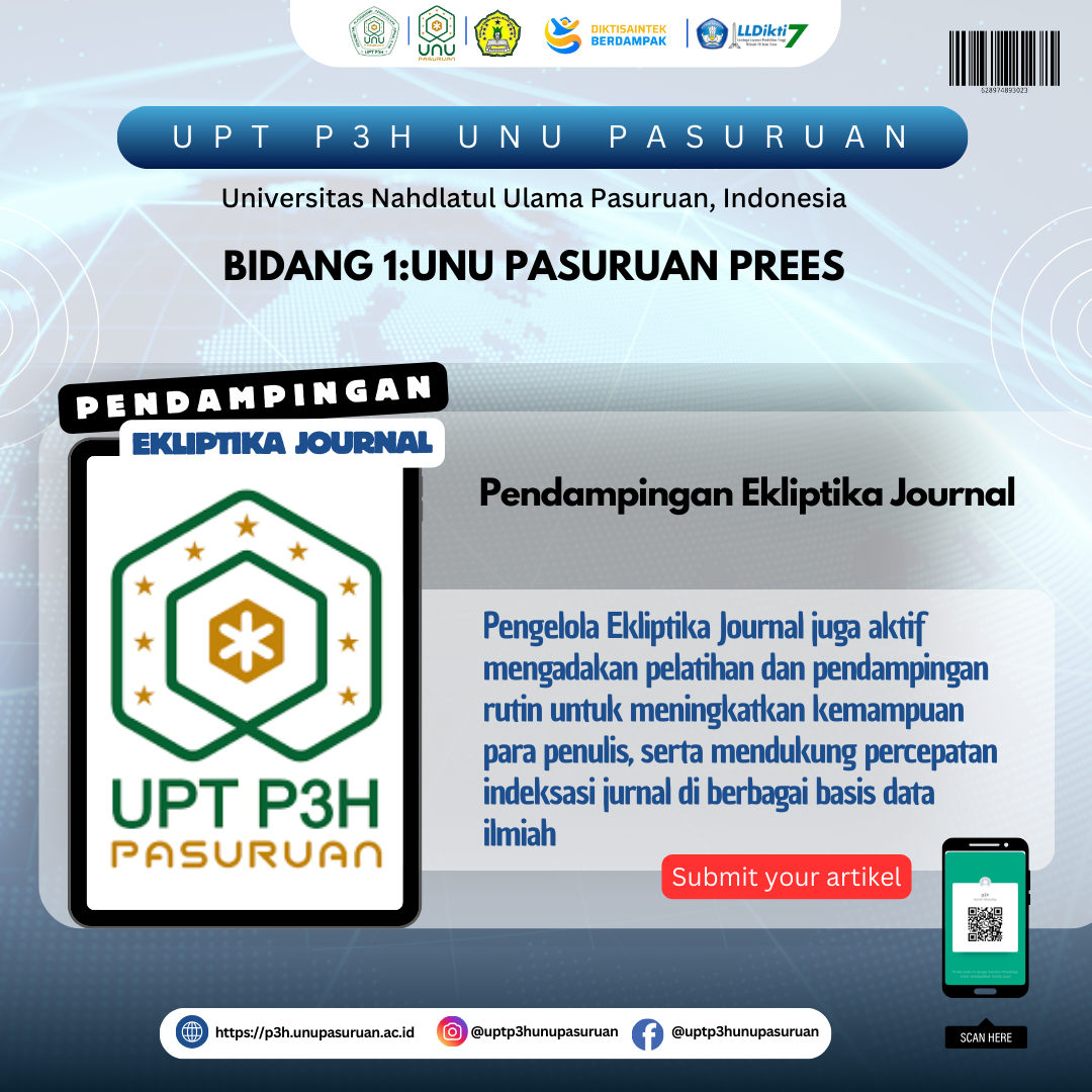 Pendampingan Ekliptika Journal UPT P3H UNU Pasuruan: Mendorong Publikasi Ilmiah Berkualitas di Lingkungan Akademik