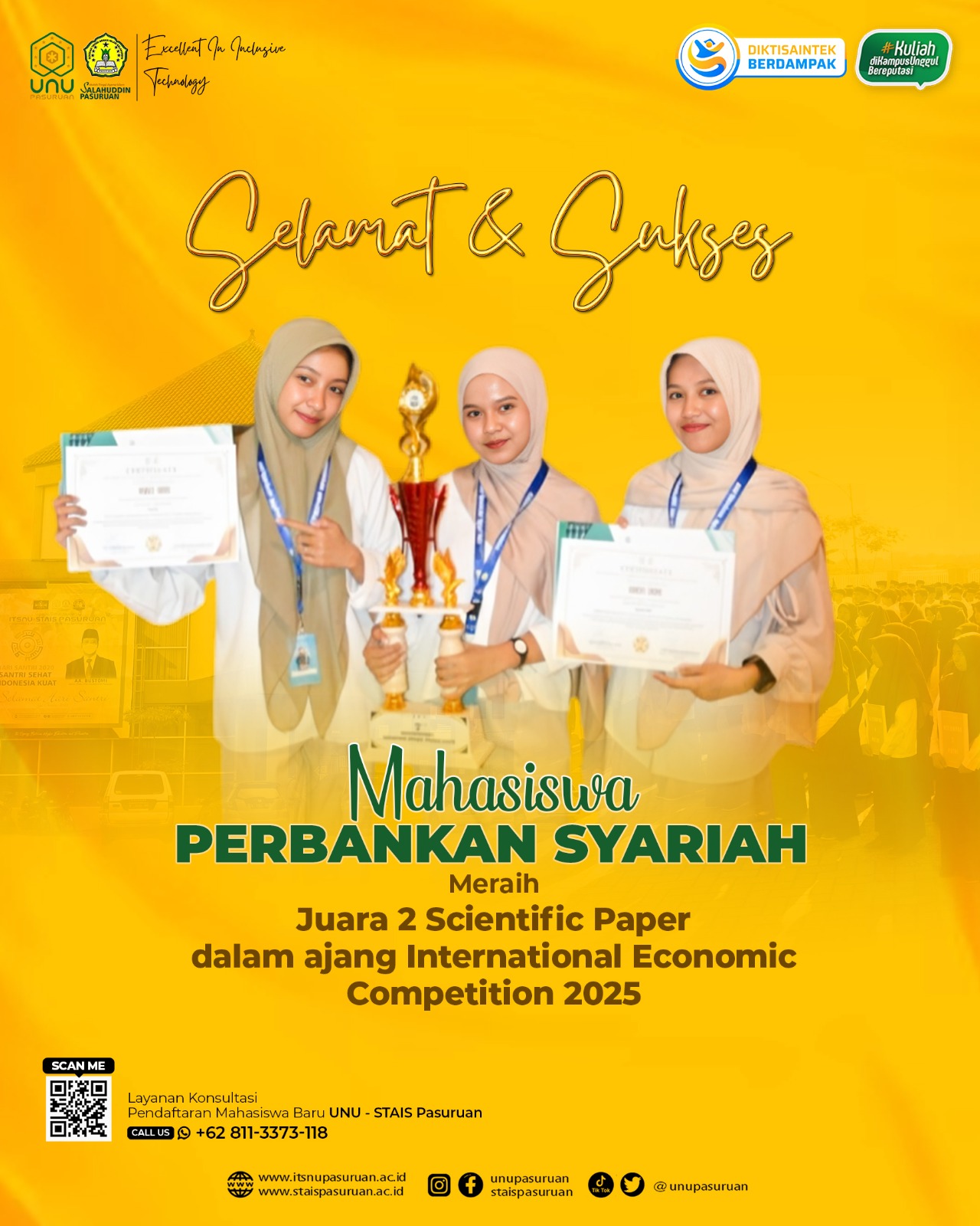 Prestasi Membanggakan! Mahasiswa Perbankan Syariah UNU Pasuruan Raih Juara 2 Karya Ilmiah di Kompetisi Ekonomi Internasional 2025