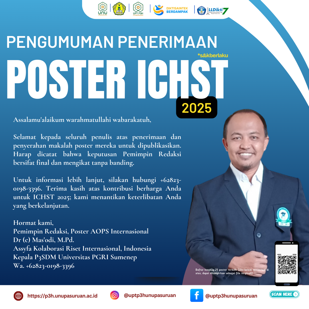 ICHST 2025 Best Poster Announced: UNU Pasuruan Encourages Global Collaboration in Humanity, Sustainability, and Technology