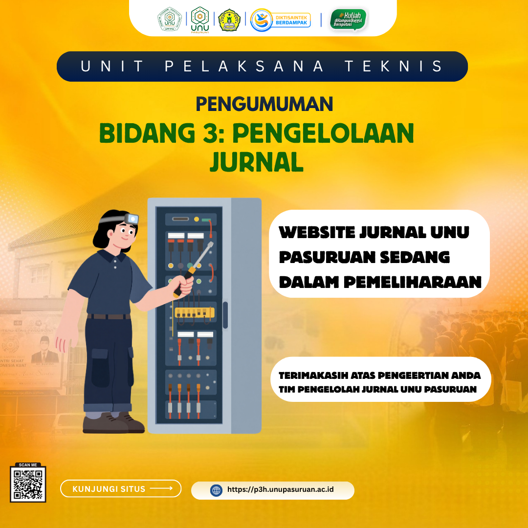 PENGUMUMAN: Pemeliharaan Rutin Website Jurnal UNU Pasuruan