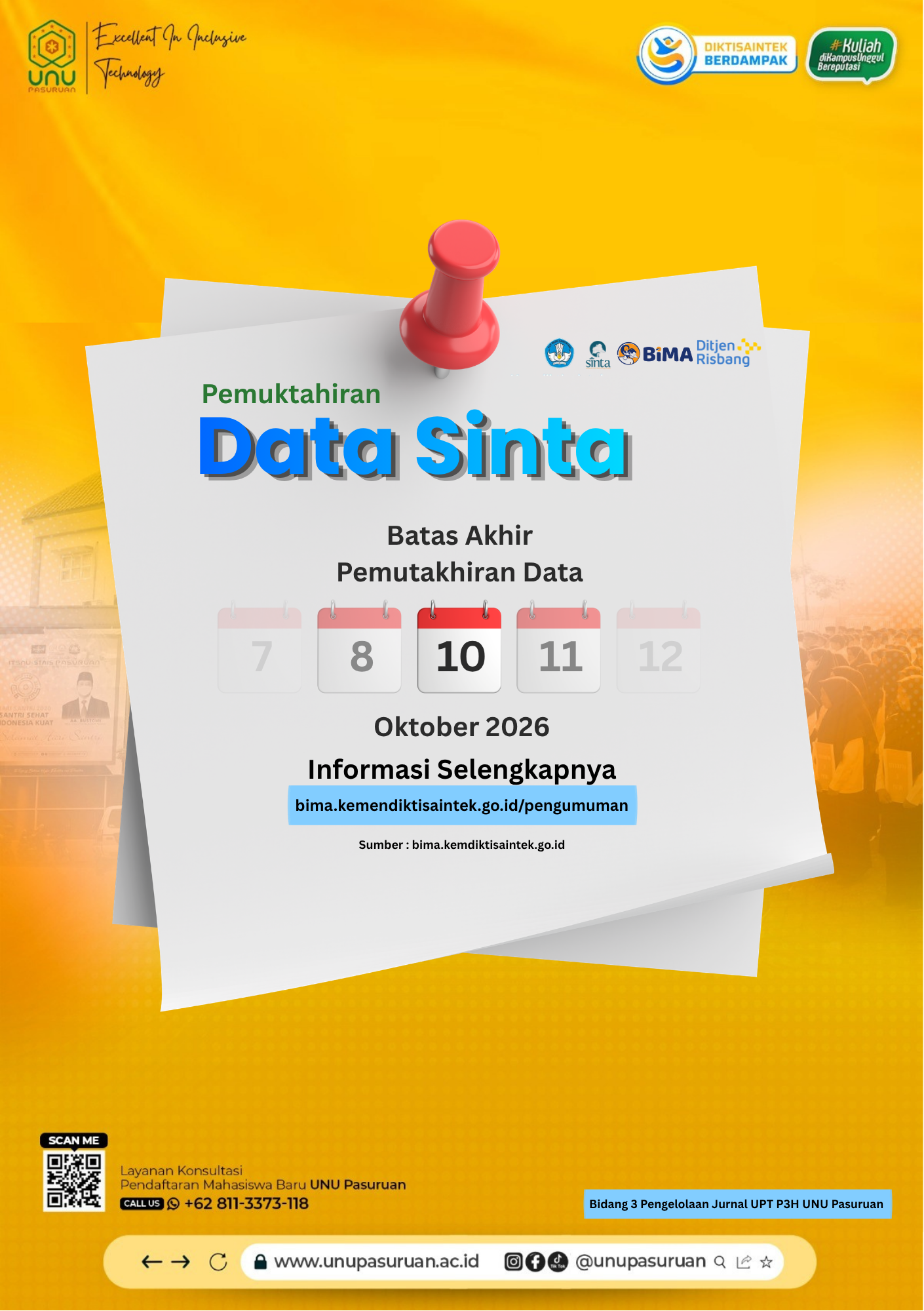 Peringatan Penting! Batas Akhir Pemutakhiran Data Sinta Ditetapkan 10 Oktober 2026