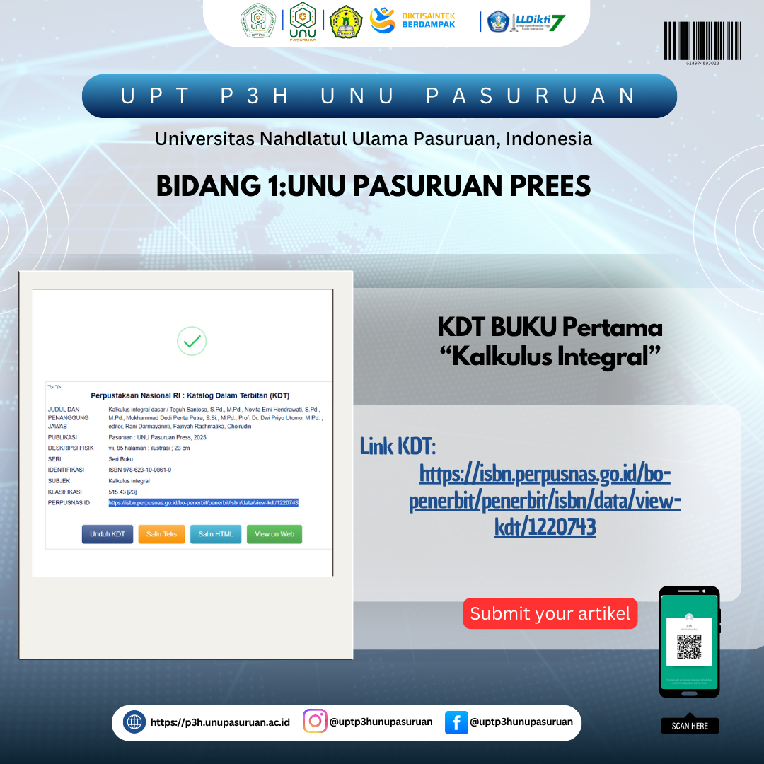 Berita: Buku “Kalkulus Integral” Jadi Karya Perdana UNU Pasuruan Press