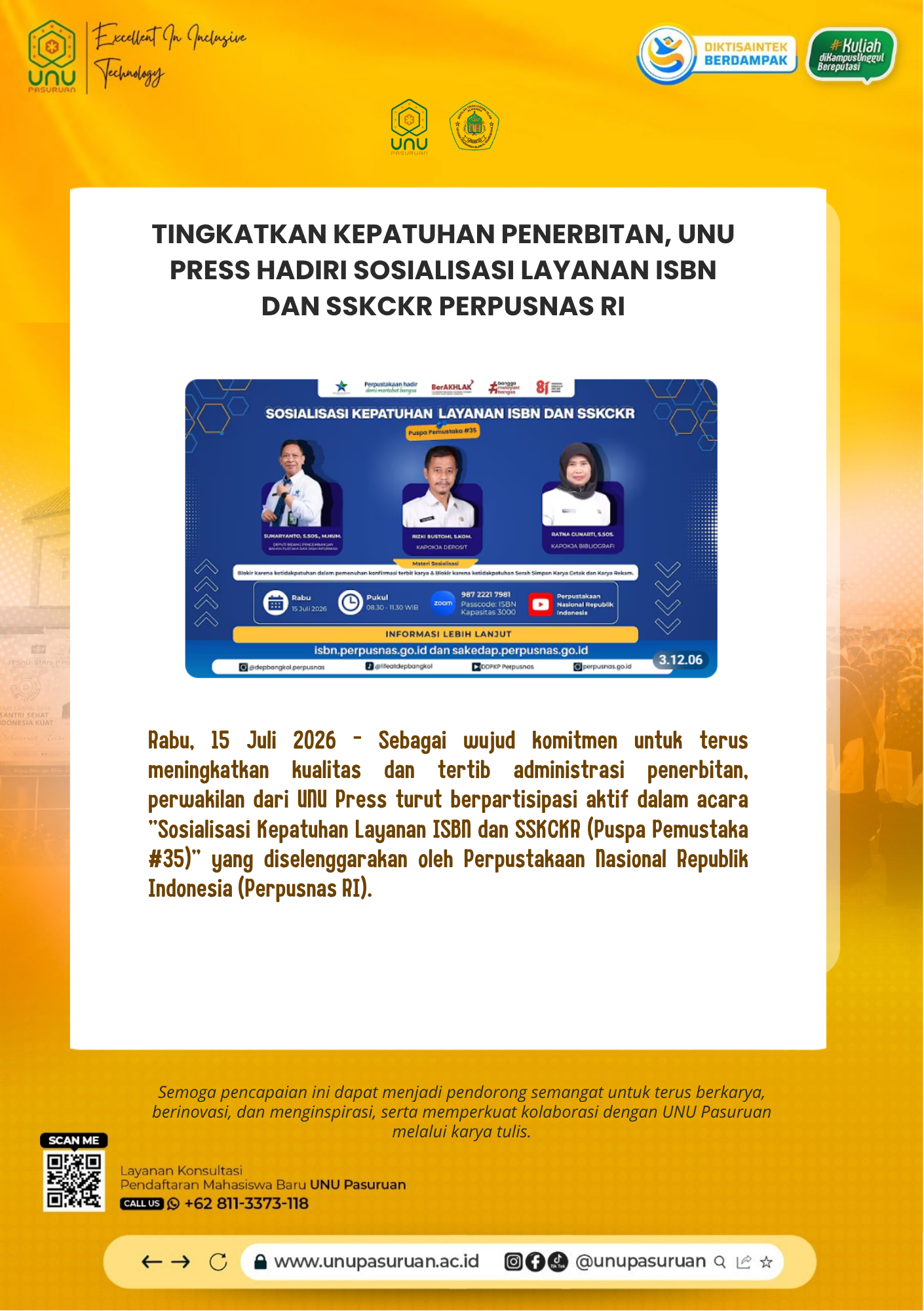 Sosialisasi Layanan ISBN