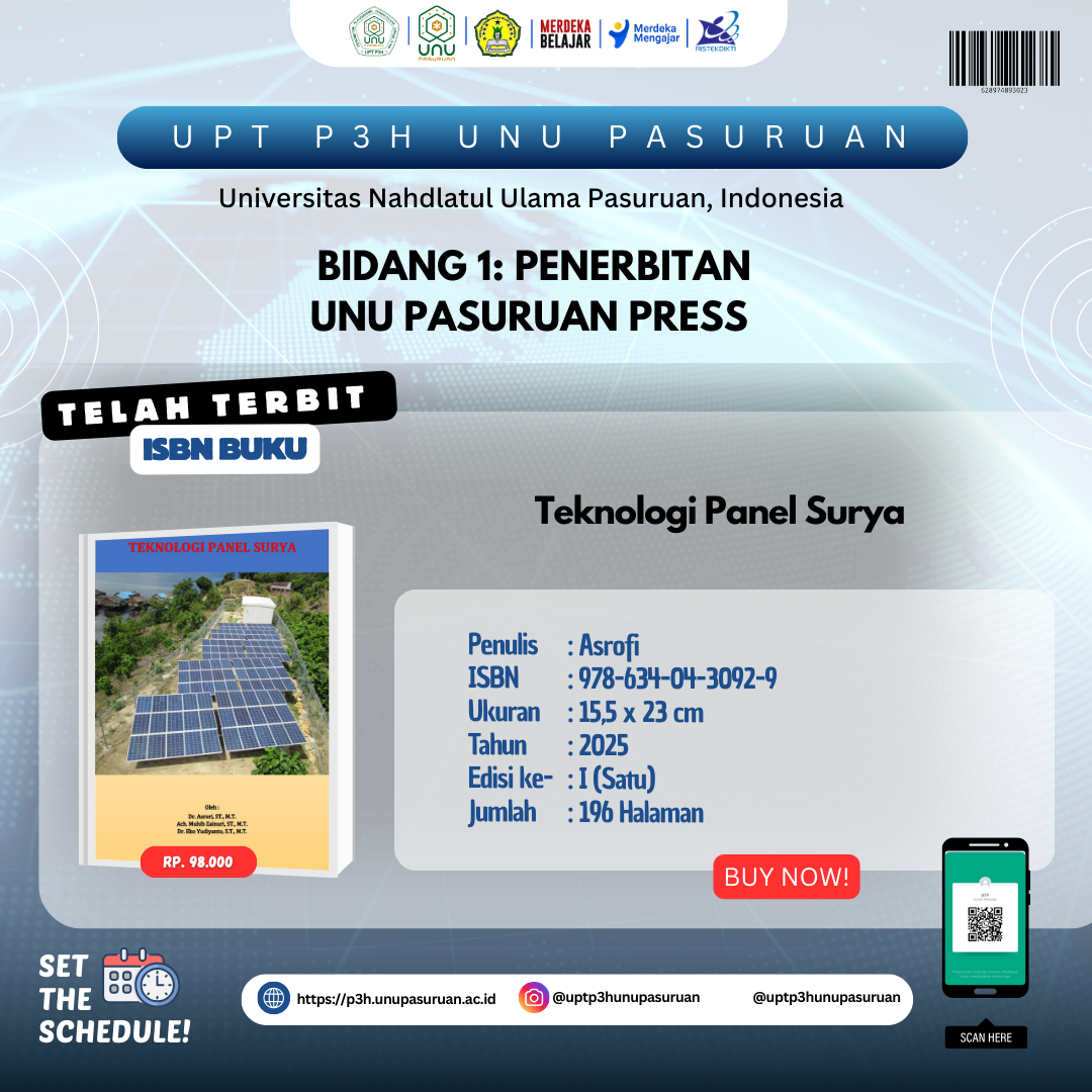 Buku "Teknologi Panel Surya" Terbit, Perkaya Khazanah Keilmuan di UNU Pasuruan